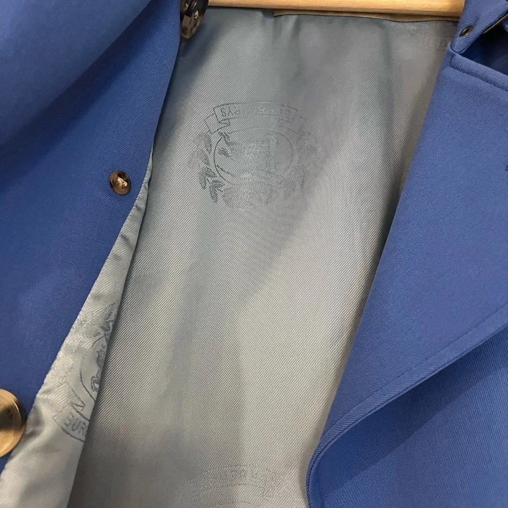 BURBERRY | Royal Blue Double-Breasted Coat “sandringham” mid length - Picture 11 of 15